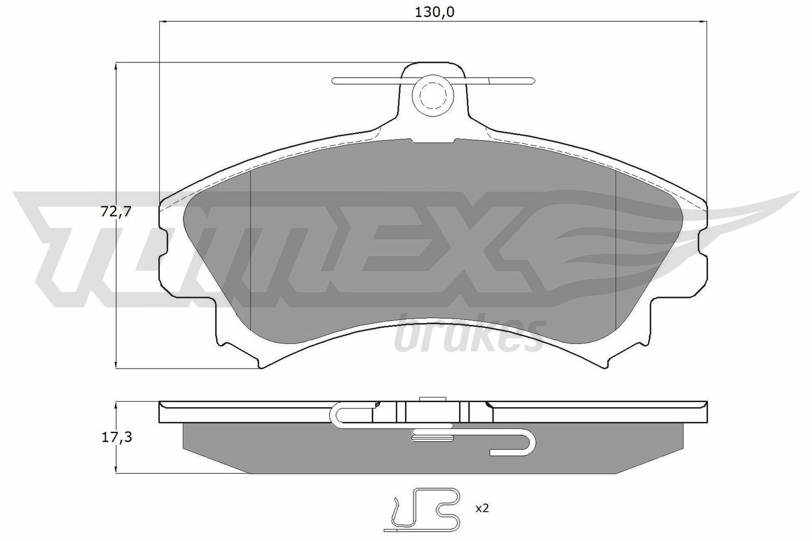 Sada brzdových destiček, kotoučová brzda TOMEX Brakes